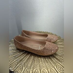 Link Comfort Larissa Rhinestone Crystal Bling Girls' Ballerina Flat Shoes SIZE 3